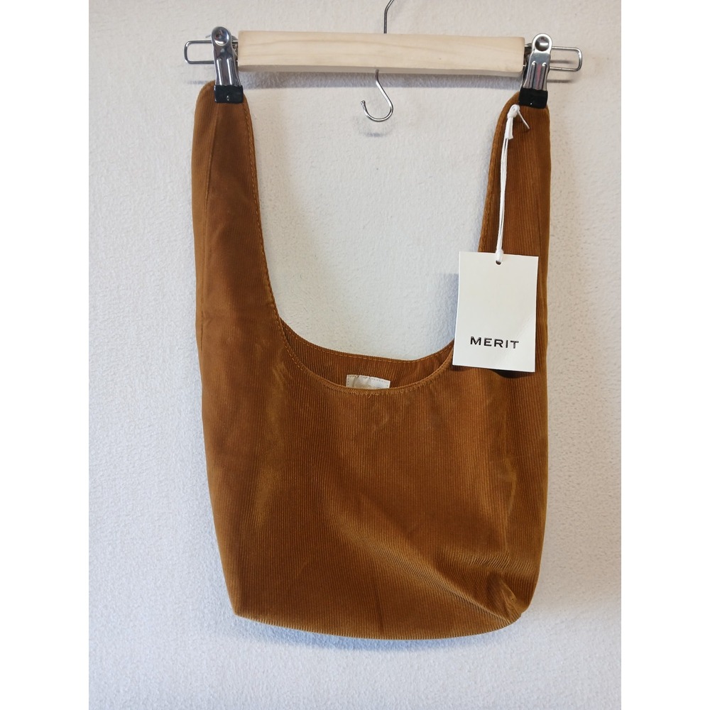 NWT Merit Signature Corduroy Cosmetic Makeup Bag Tie Top Tote Quiet Luxury Pouch